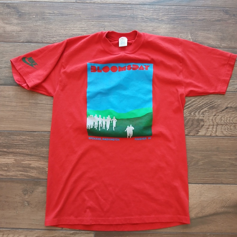 Vintage Bloomsday Shirt Mens Medium 1988 Jarzees Single Stitch Nike Sponsor 80s
